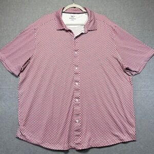 Johnston Murphy XC4 Mens XXL Shirt Red White Blue Geometric Performance Stretch